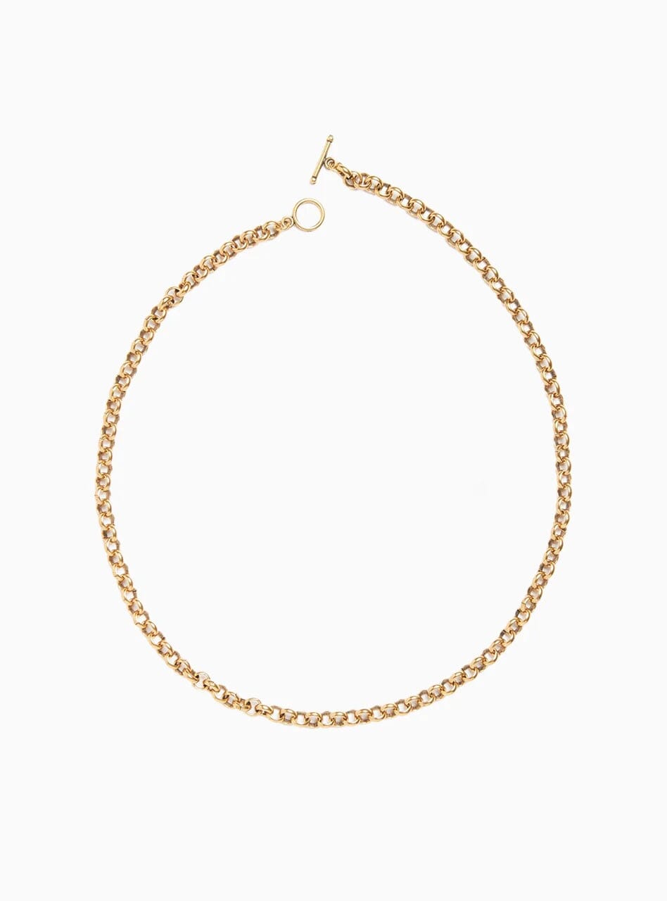 Rolo Chain Necklace, Antique Gold, 16", 3mm Necklace Fallen Aristocrat 