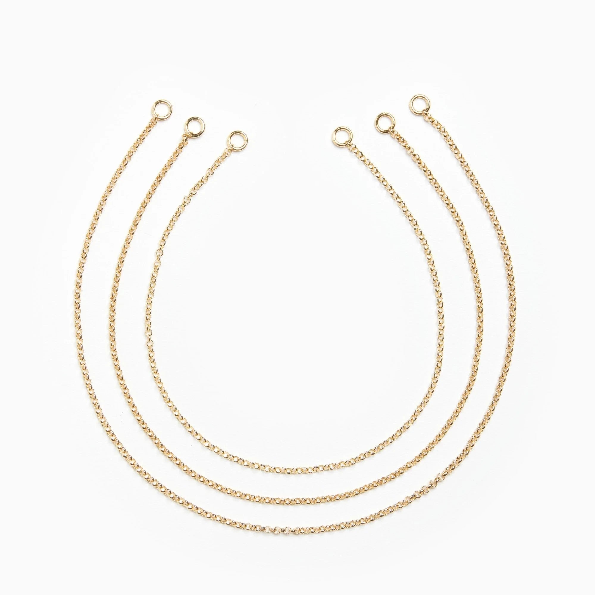 Rolo Connector Chain Necklace, 14K, 16", 3mm Necklace Fallen Aristocrat 