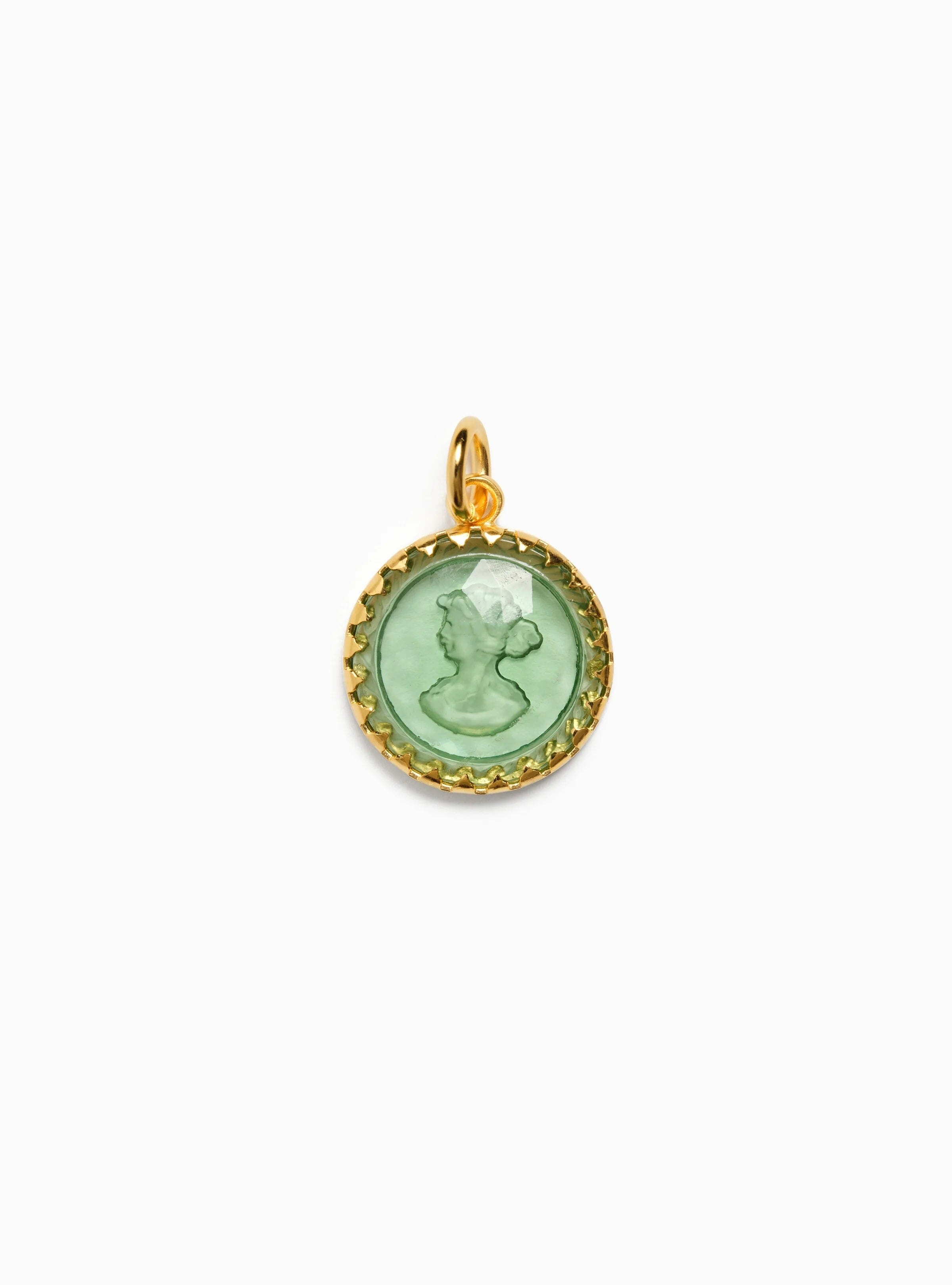 Round Cameo Charm, Sage Charm Fallen Aristocrat 