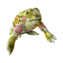 Shaded Mint Handmade Embroidered Frog