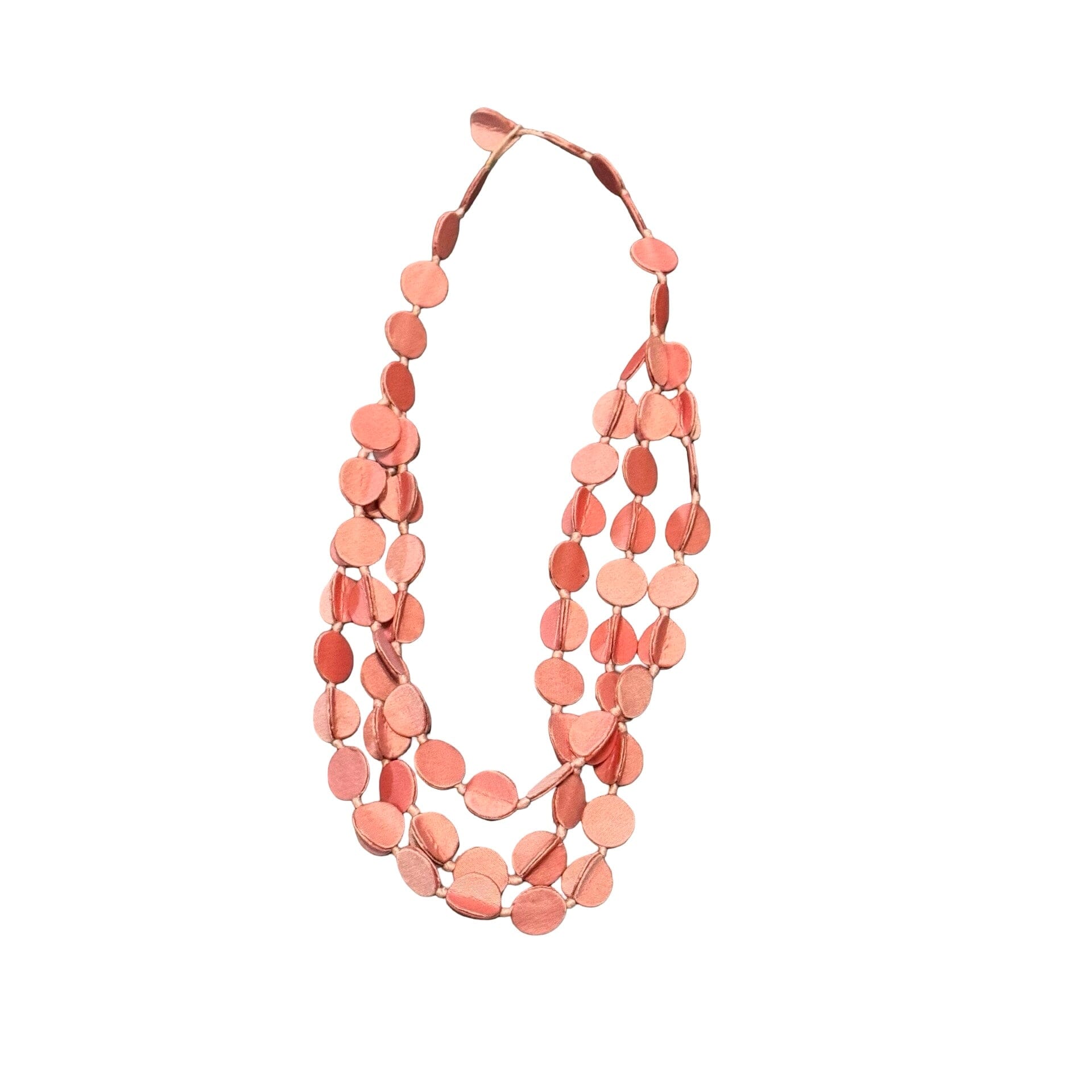 Silk Disc-shaped Layered Medallion Necklace Necklace Phriamom Cambodia A 