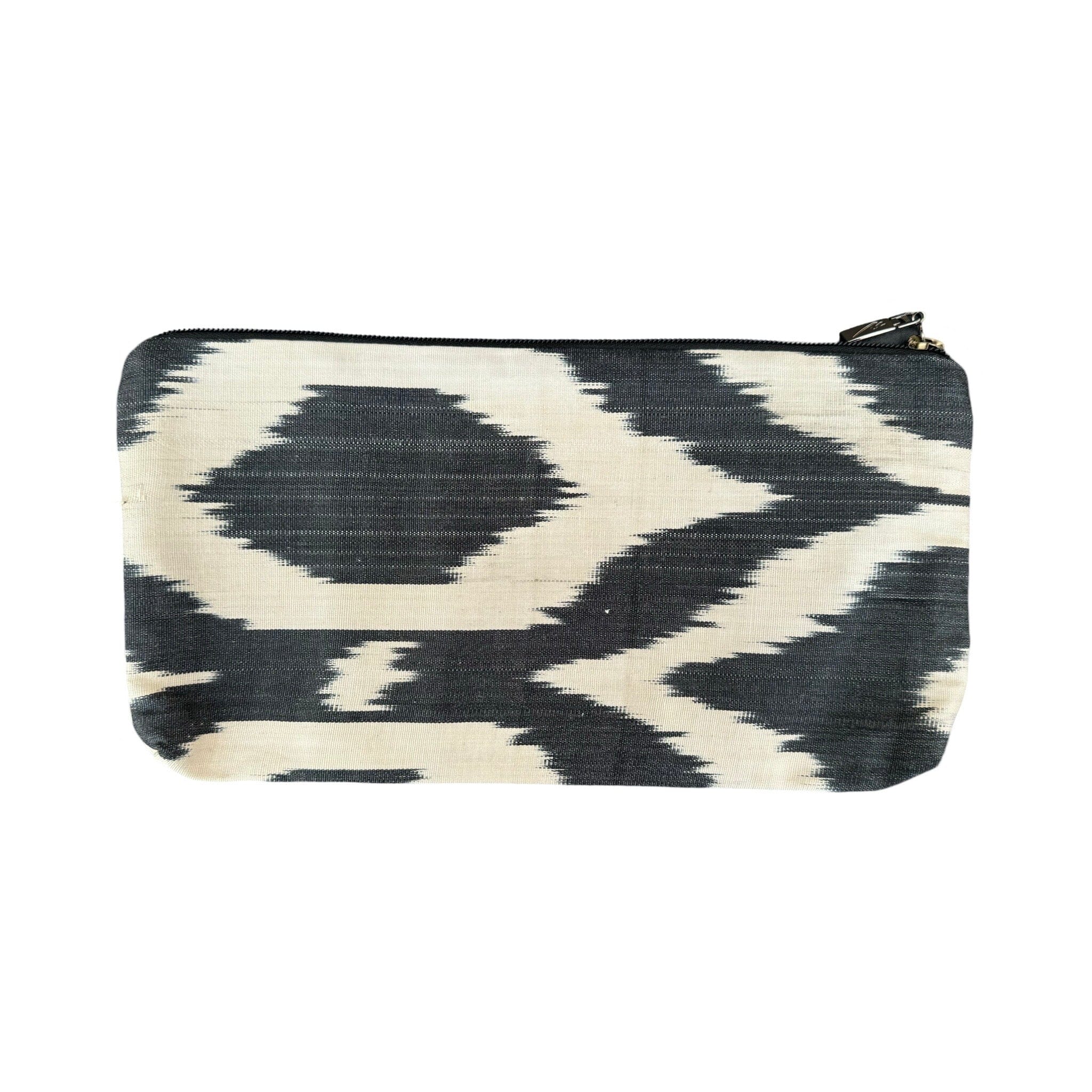 Silk Ikat Zipper Pouch From Uzbekistan Zipper Pouch Fergana Aziz J (11 1/2 x 6") 