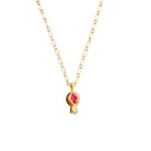 Simple Gold and Red Pomegranate Pendant on Gold Chain Necklace Eyup Gunduz 