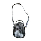 Small Ikat Satchel Purse with Two Zipper Pockets Purse Fergana Aziz Black and White 