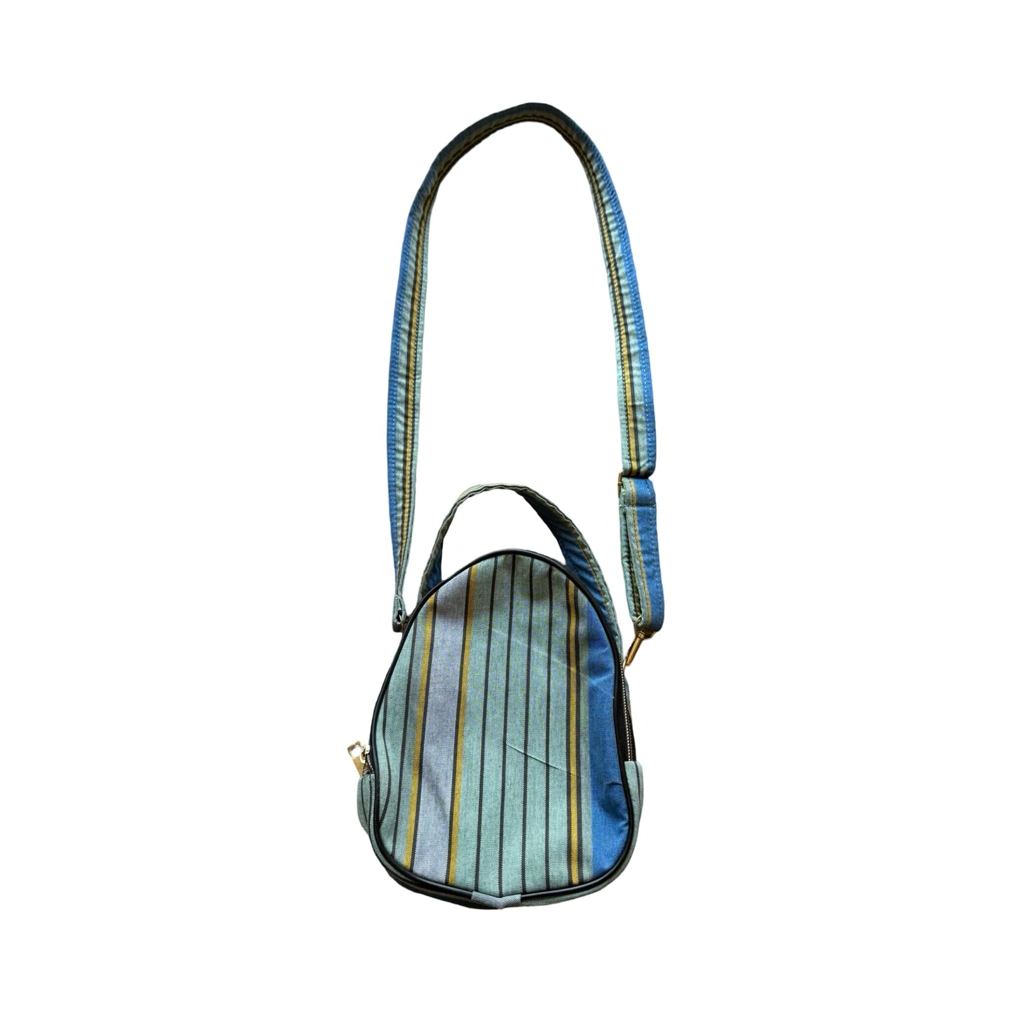 Small Ikat Satchel Purse with Two Zipper Pockets Purse Fergana Aziz Stripes 