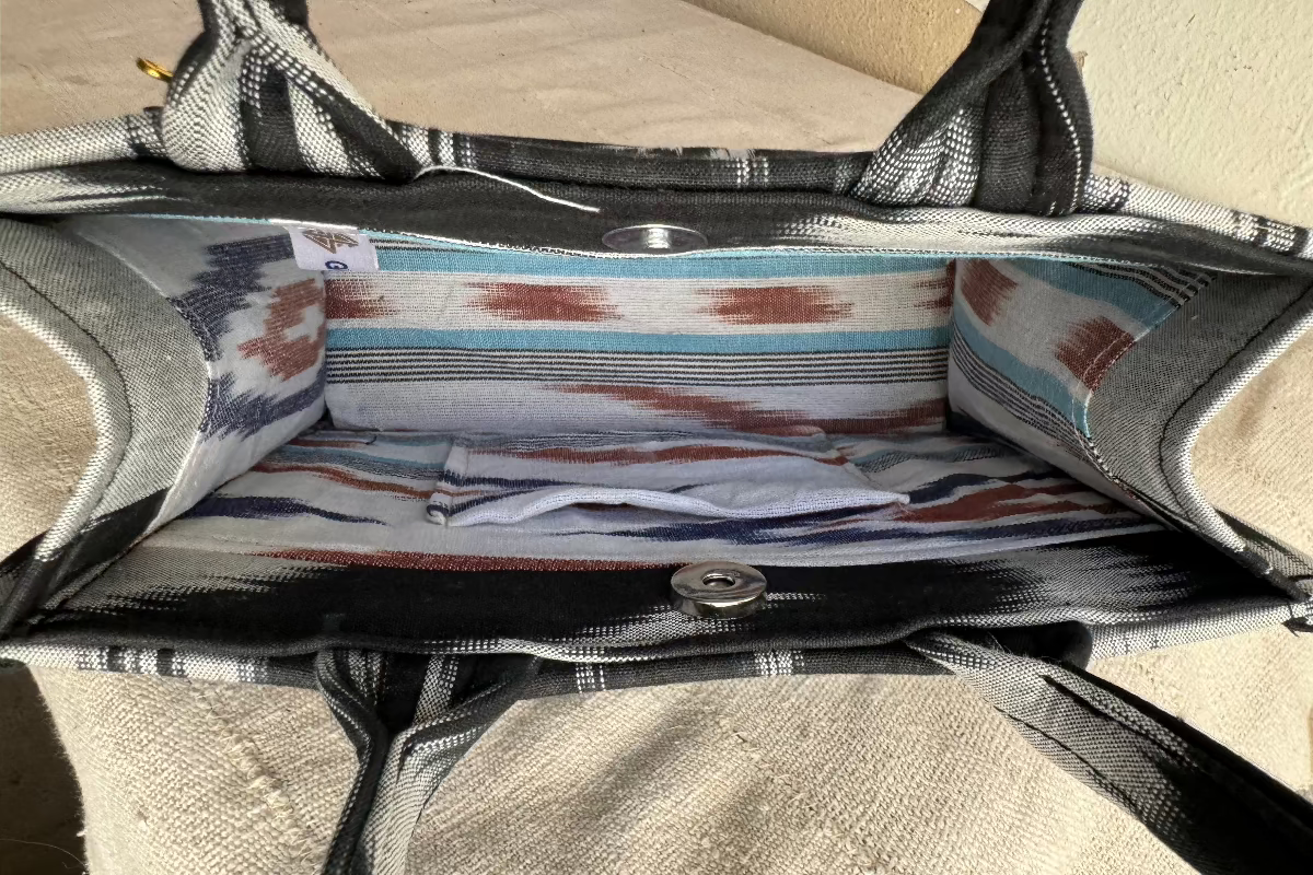 Small Square Silk Ikat Purse from Uzbekistan Tote Fergana Aziz 