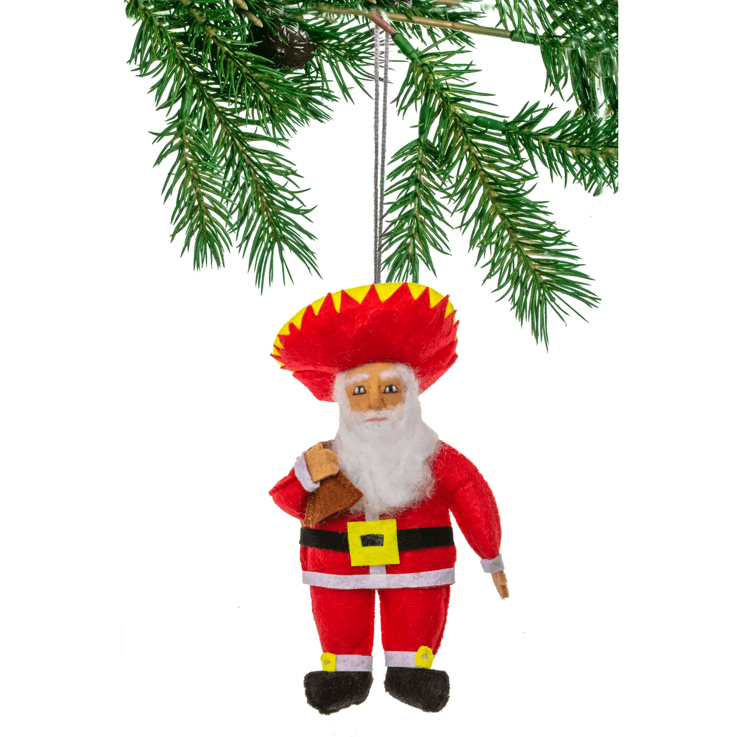 "Sombrero Santa Claus" Felt Ornament Holiday Ornaments Silk Road Bazar 