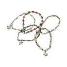 Sterling Silver and Hand Painted Beaded Bracelet with Elephant Charm Bracelet Baanpueng Handmade Shop 