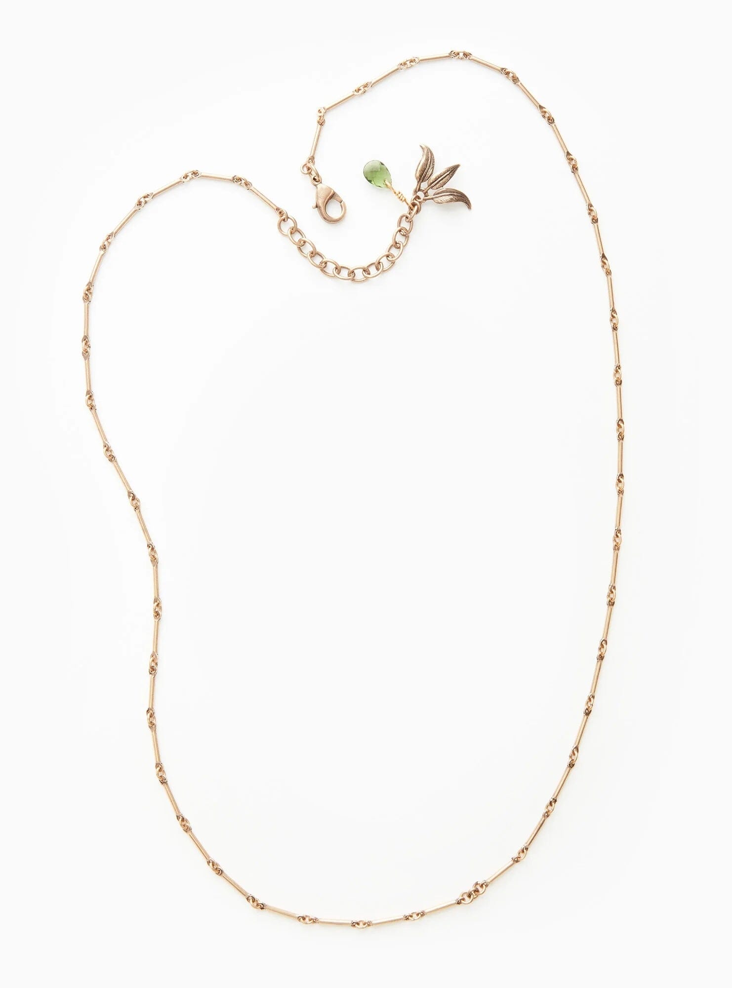 Stick Chain Necklace with Leaf Jewelry Fallen Aristocrat 