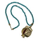 Turquoise Beaded Necklace with Large Pomegranate Pendant Necklace Eyup Gunduz 