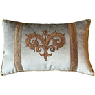 Vintage Turkish Gold Metallic Embroidery on Silver Velvet (#A100624 A&B | 18 x 11 1/4") Pillow Pair B. Viz Design 