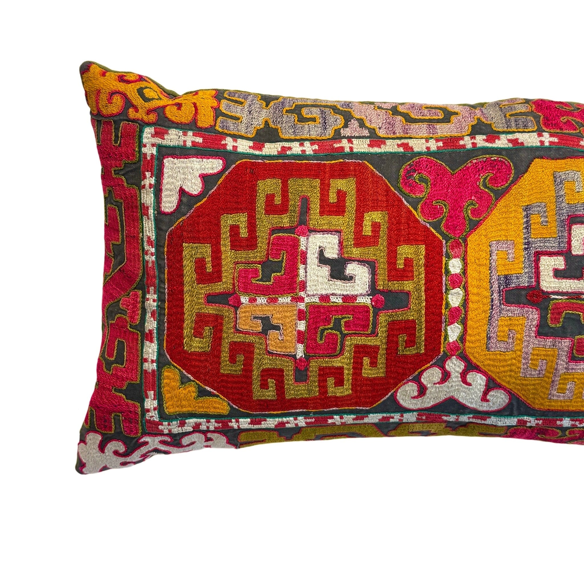 Vintage Uzbek Napramach (#M100424| 15.25 x 35.25") New Pillows B. Viz Design 