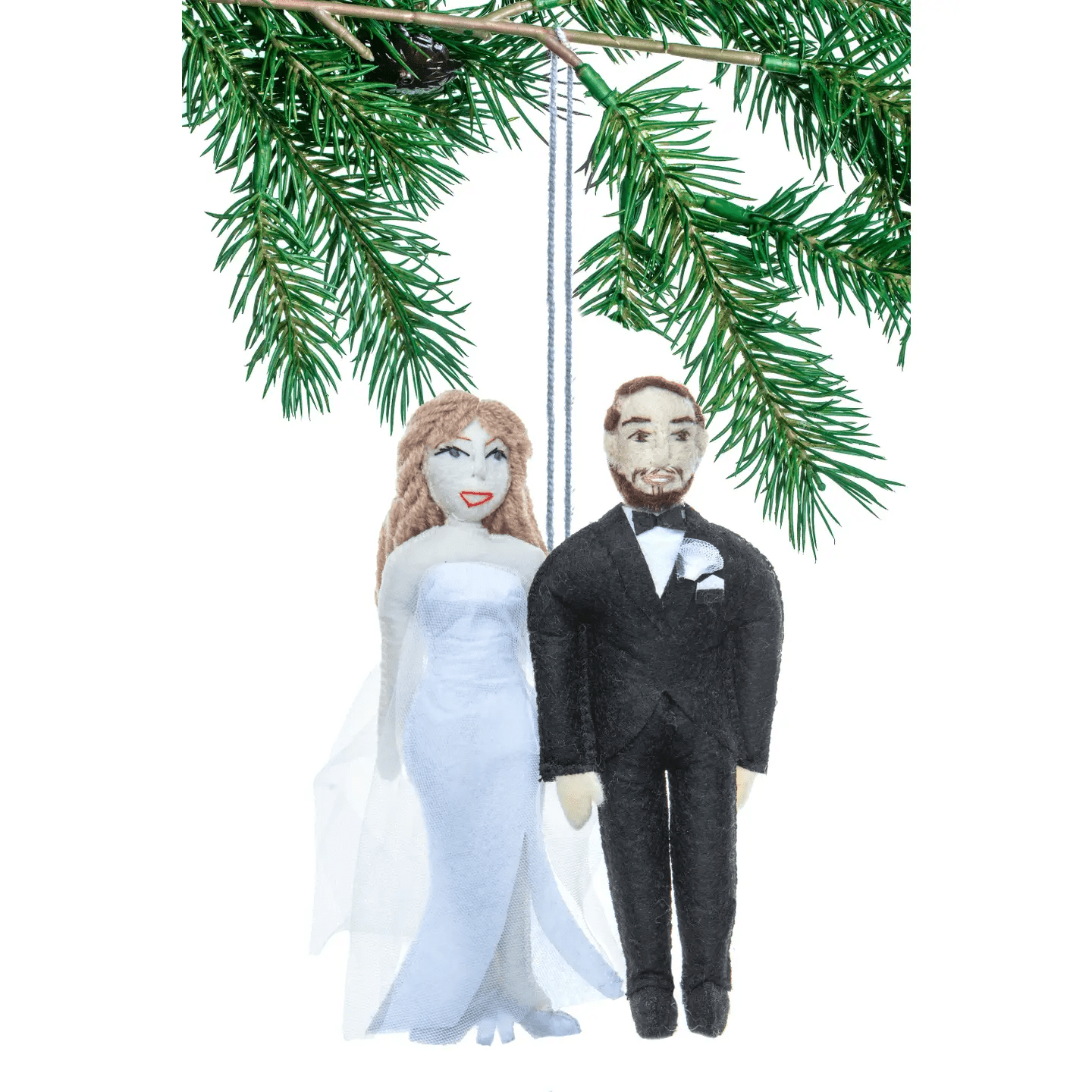"Wedding Taylor and Travis" Felt Ornament Holiday Ornaments Silk Road Bazaar 