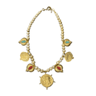 White Freshwater Pearl Necklace with Coin-Type Pomegranate Pendants Necklace Eyup Gunduz 