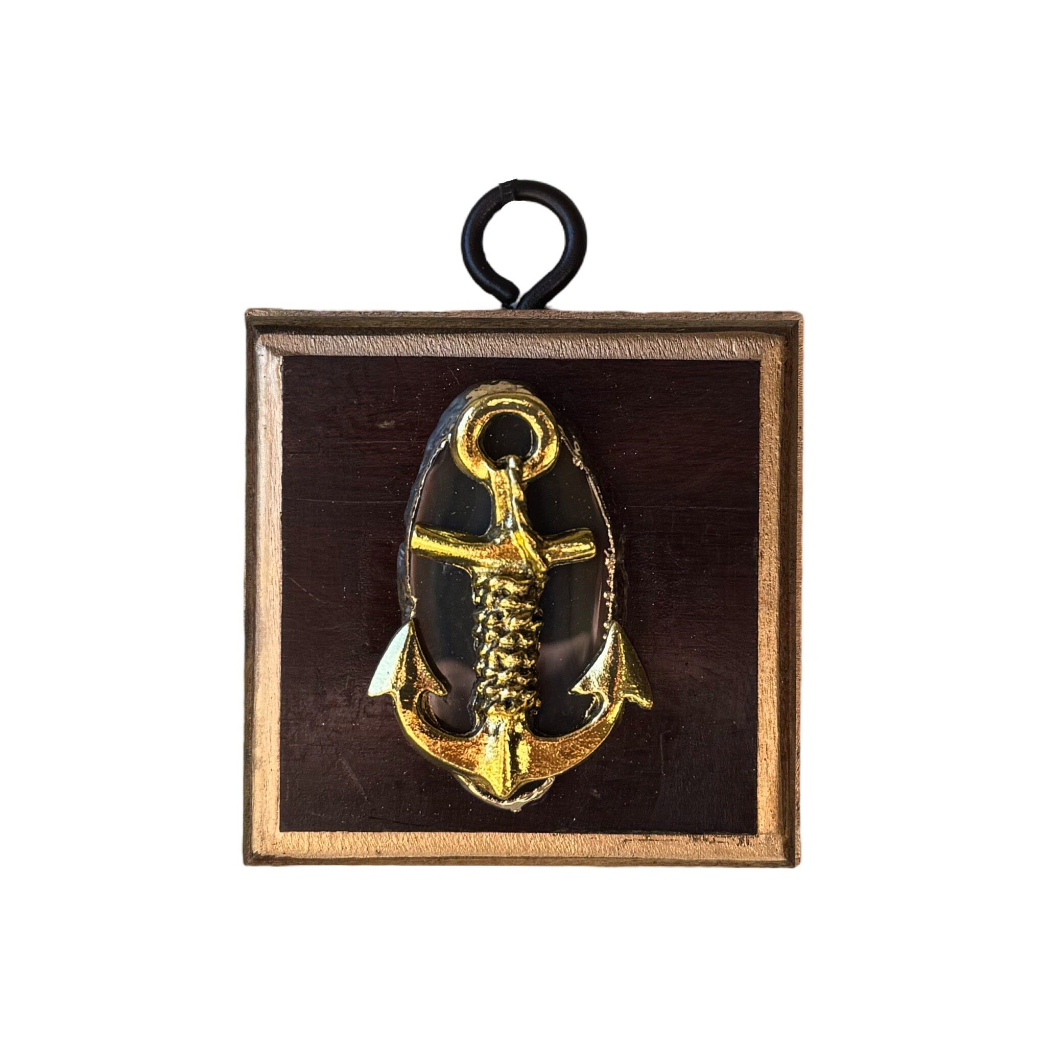 Wooden Frame with Anchor on Agate | 2.5" Wide x 1 Objet d'Art Museum Bees 