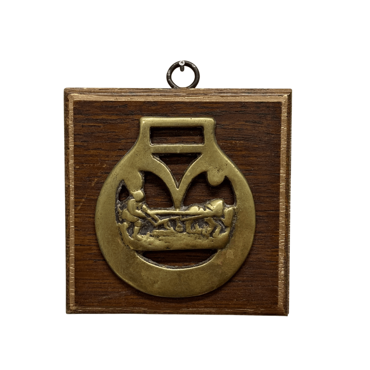 Wooden Frame with Horse Brass (#10229 | 4" x 1") Objet d'Art Museum Bees 