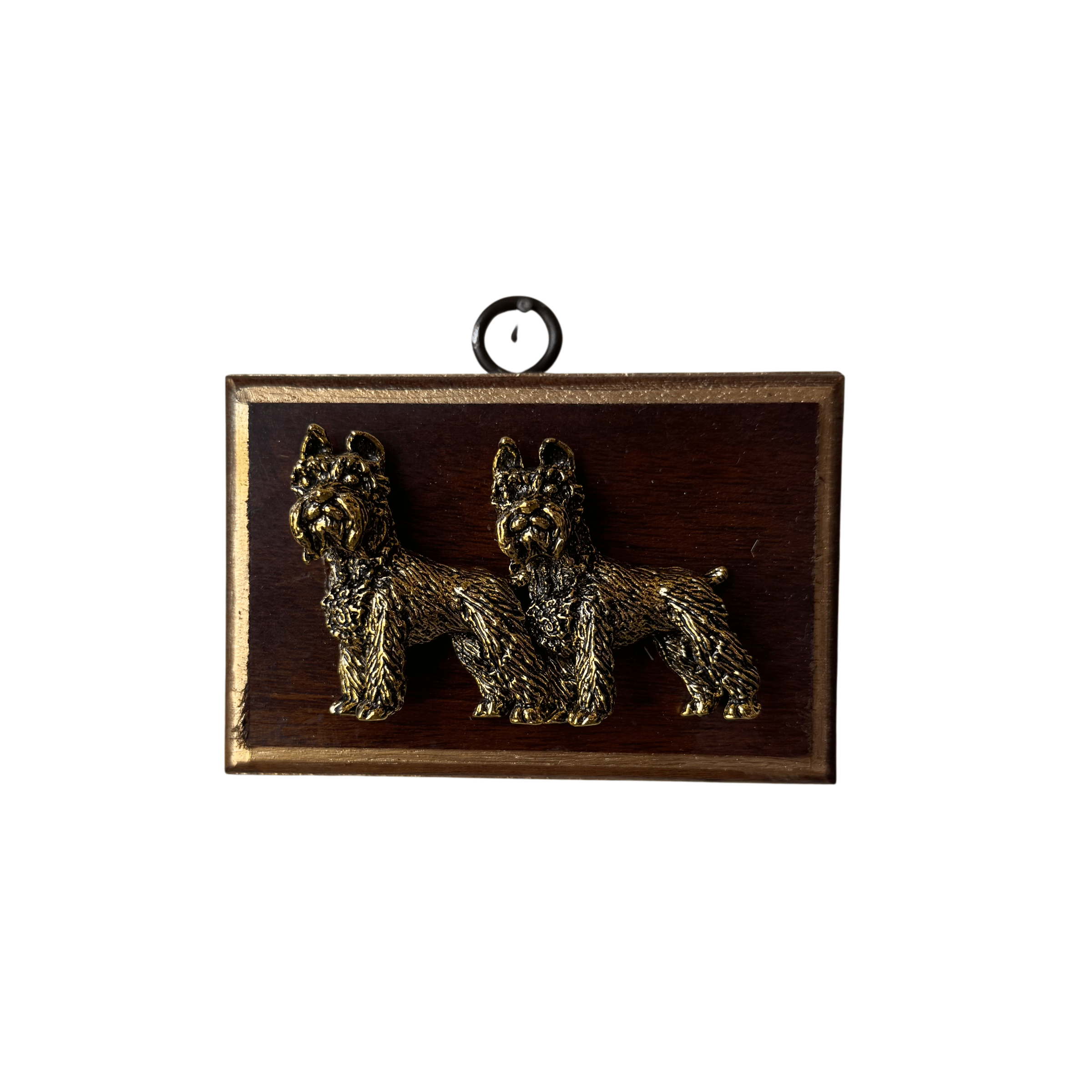 Wooden Frame with Scottish Terrier Dogs (#10674 | 3 3/4" x 1") Objet d'Art Museum Bees 