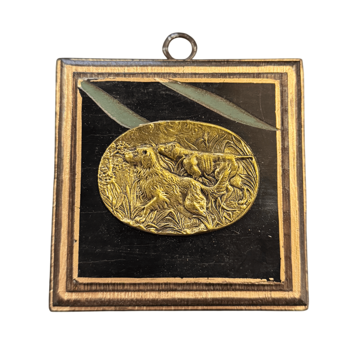 Wooden Frame with Sporting Dogs on Coromandel (#10557 | 4" x 1") Objet d'Art Museum Bees 