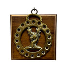 Wooden Frame with Stag Horse Brass (#10786 | 4" x 1") Objet d'Art Museum Bees 
