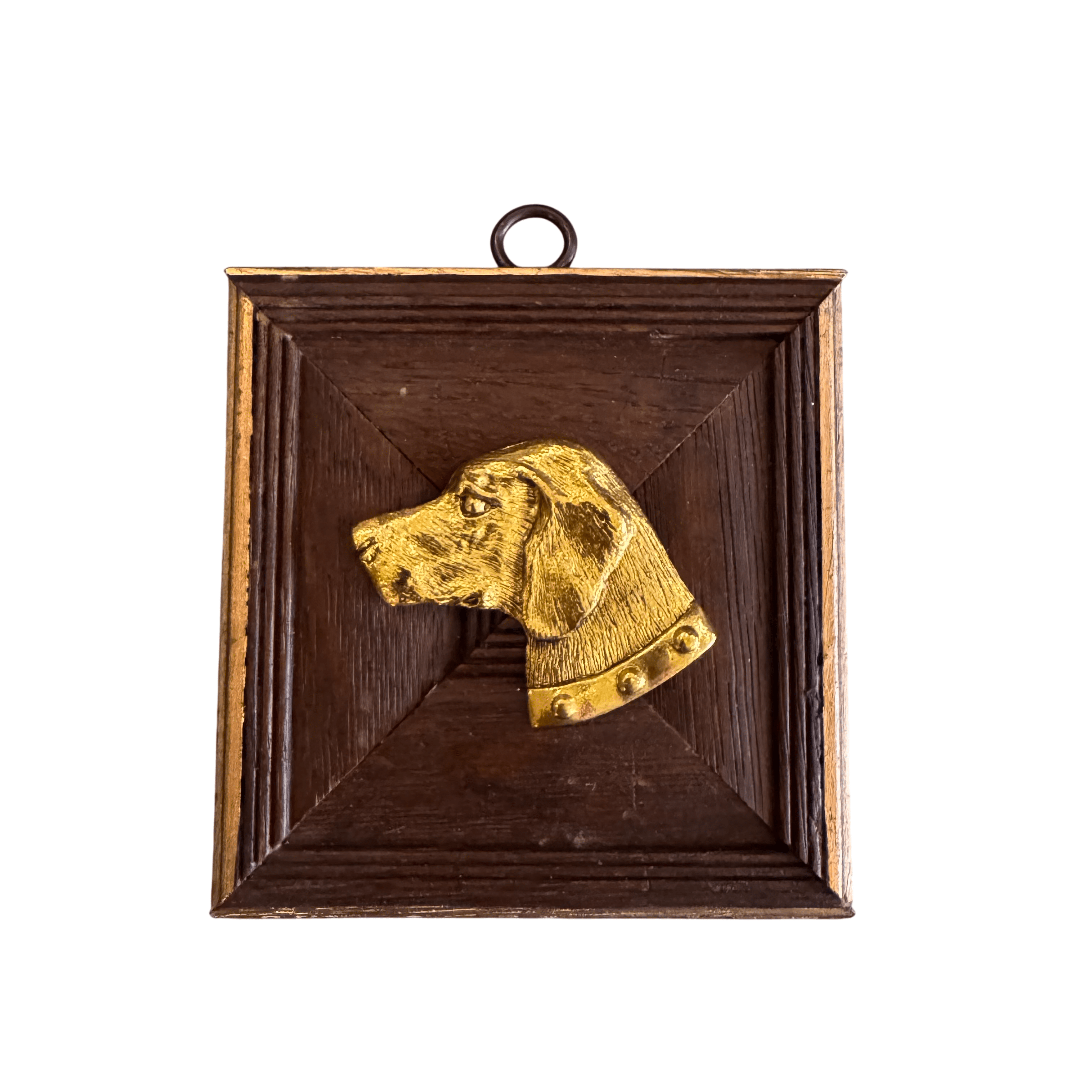 Wooden Frame with Stately Dog (#10579 | 4" x 1") Objet d'Art Museum Bees 