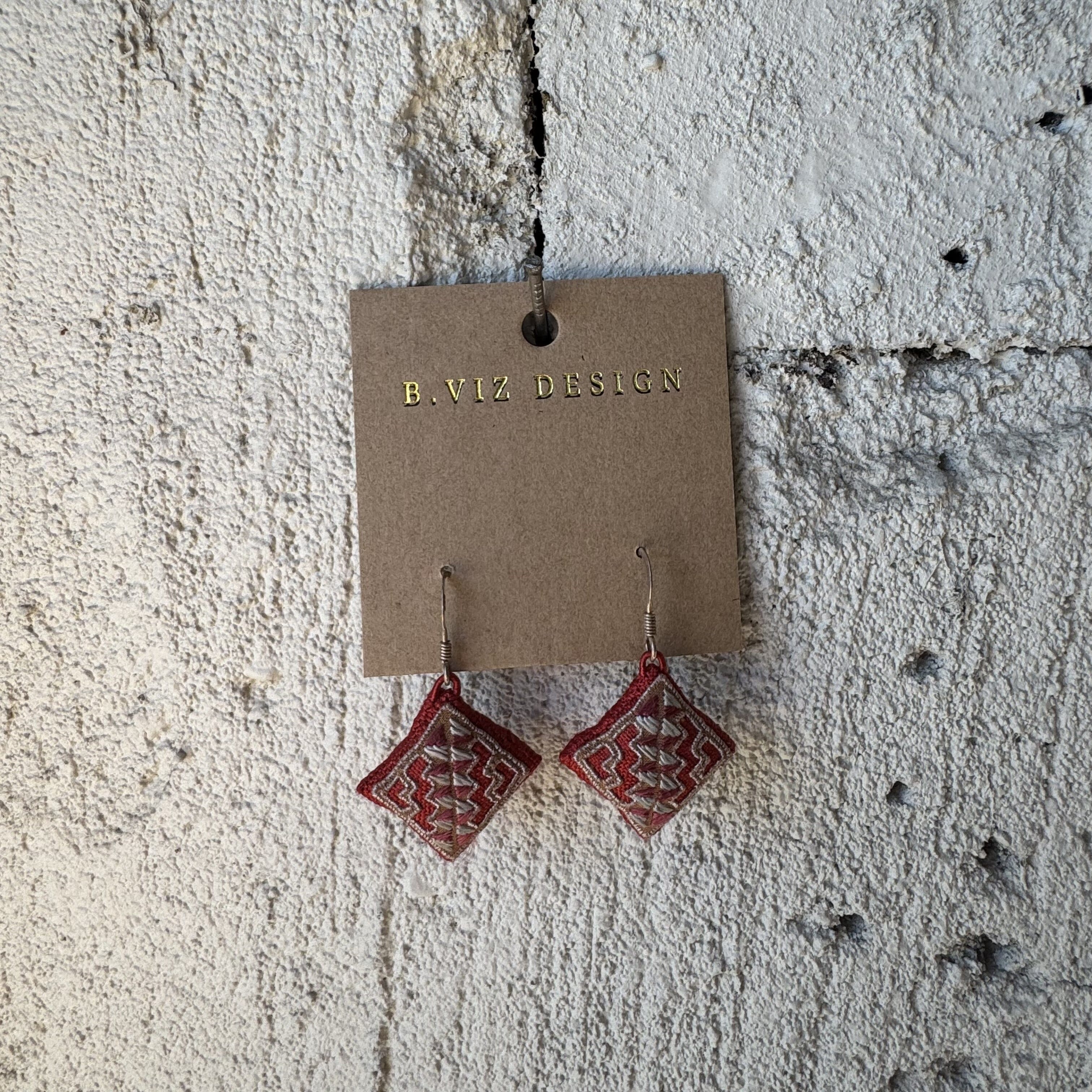 Woven Stuffed Plush Earrings from Laos Earrings ClayCut Laos Earring D 