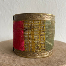 18th C. Ottoman Empire gold metallic and silk velvet fragment cuff