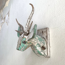 Antique African Wood and Antler Deer Mount (a)