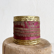 Antique Embroidery Cuff Bracelet | Mulberry and Gold
