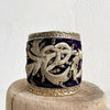 Antique Embroidery Cuff Bracelet | Purple and Gold Bracelet Eyup Gunduz B 