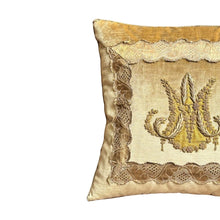 Antique European Ecclesiastic Raised gold Metallic Pillow (#E060323 | 17