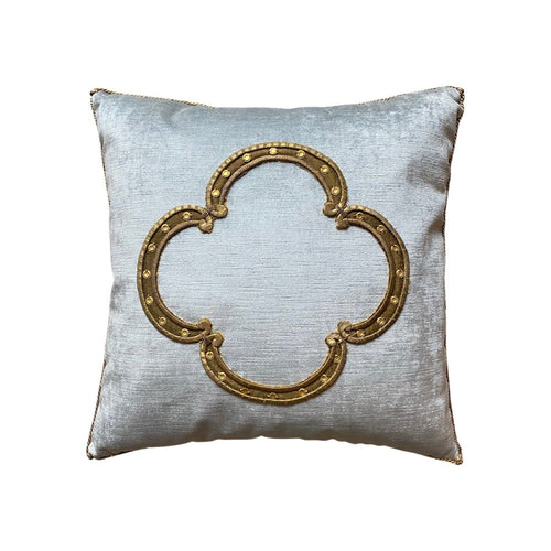 Antique European Gold Metallic Quatrefoil Raised Embroidery (E102422 | 16 1/2 x 16 1/2 B. Viz Design 