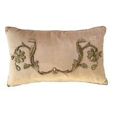 Antique European Raised Silver Metallic Embroidery Pillows (#E083123 | 12 x 19 1/2