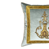 Antique French Raised Gold Metallic "Castle" Embroidery (#E061923A | 21 x 21") New Pillows B. Viz Design 