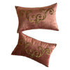 Antique Ottoman Empire Raised Gold Metallic Embroideries on Dusty Rose Velvet (#E062122A&B | 11 1/2 x 17 1/2") Pillow B. Viz Design 