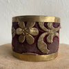 Antique Ottoman Empire Raised Gold Metallic Embroidery Cuff New Jewelry Eyup Gunduz 