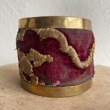 Antique Ottoman Empire Raised Gold Metallic Embroidery Cuff