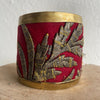 Antique Ottoman Empire Raised Gold Metallic Embroidery Cuff New Jewelry Eyup Gunduz L 