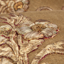 Antique Ottoman Empire Raised Gold Metallic Embroidery (#E010722A&B | 19 x 19