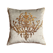 Antique Ottoman Empire Raised Gold Metallic Embroidery (#E010923A&B | 21 x 21