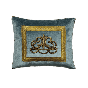 Antique Ottoman Empire Raised Gold Metallic Embroidery (#E012223A&B | 12 1/2 x 15