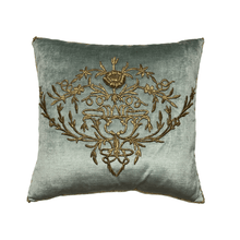 Antique Ottoman Empire Raised Gold Metallic Embroidery (#E022523A&B | 20 x 21