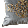 Antique Ottoman Empire Raised Gold Metallic Embroidery (#E041722A&B | 20 x 21 1/2") Pillow Pair B. Viz Design 