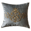 Antique Ottoman Empire Raised Gold Metallic Embroidery (#E041722A&B | 20 x 21 1/2") Pillow Pair B. Viz Design 