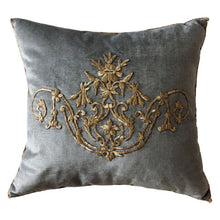 Antique Ottoman Empire Raised Gold Metallic Embroidery (#E041722A&B | 20 x 21 1/2