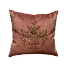 Antique Ottoman Empire Raised Gold Metallic Embroidery (#E050322A&B | 20 x 21 1/2") Pillow Pair B. Viz Design 