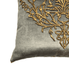 Antique Ottoman Empire Raised Gold Metallic Embroidery (#E053122A&B | 21 x 21 1/2") Pillow Pair B. Viz Design 
