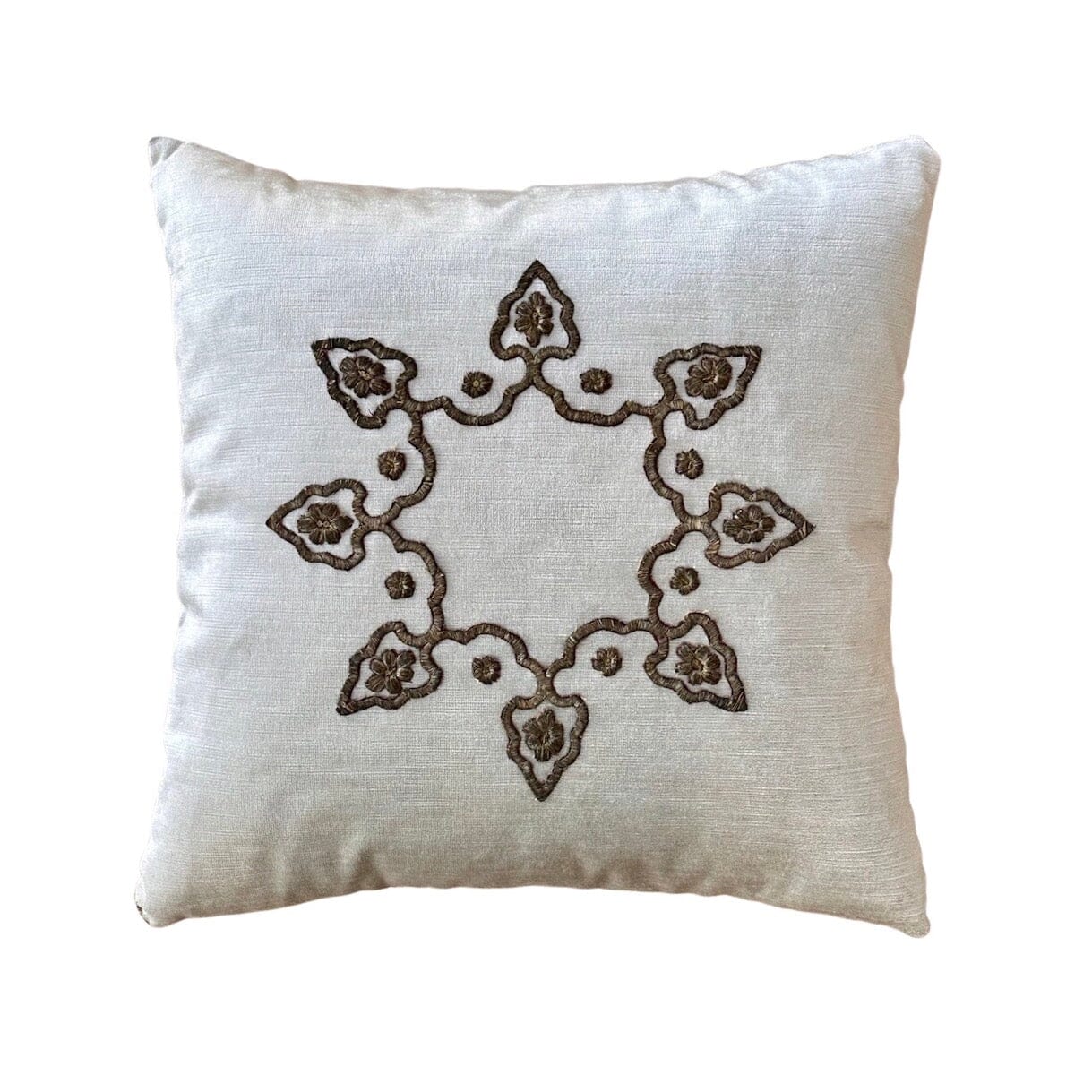 Antique Ottoman Empire Raised Gold Metallic Embroidery (#E110922 | 17 1/2 x 17 1/2) Pillows B. Viz Design 