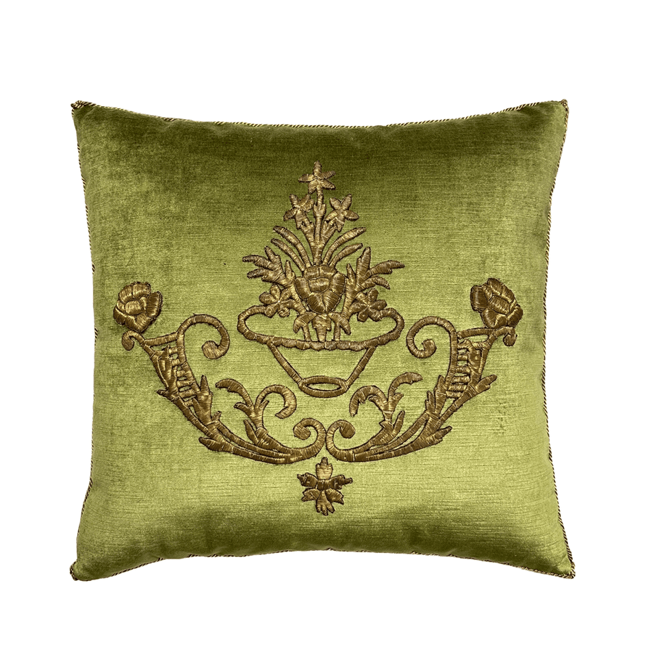 Antique Ottoman Empire Raised Metallic Embroidery (E040923A | 20 x 21