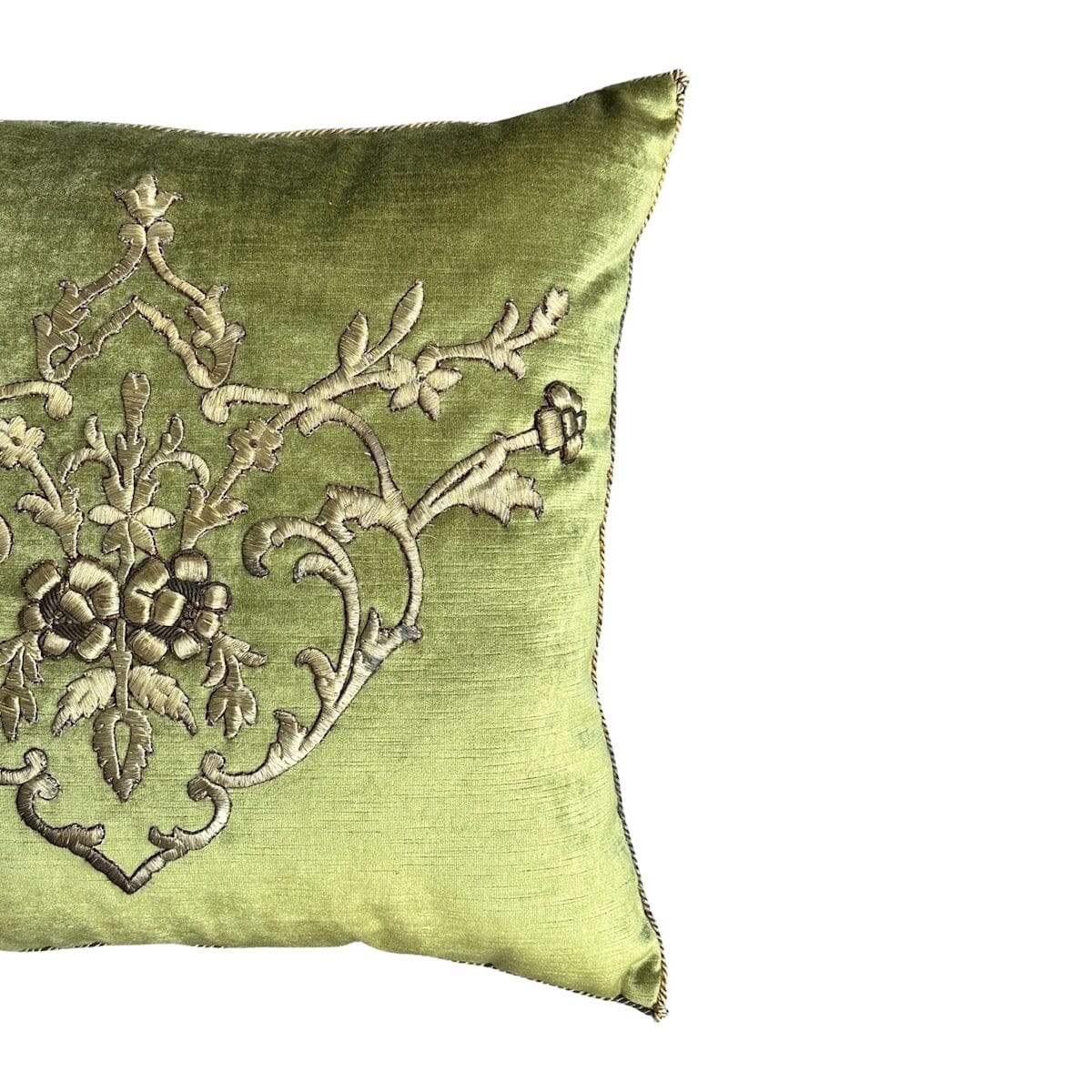 Antique Ottoman Empire Raised Metallic Embroidery (#E041423A&B | 20 x 21") New Pillows B. Viz Design 