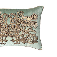 Antique Ottoman Empire Raised Metallic Silver Pillow (#E060123 | 14